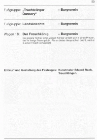 Festzugfolge: Truchtelinger Dansery - bis - Froschkönig (W.18)